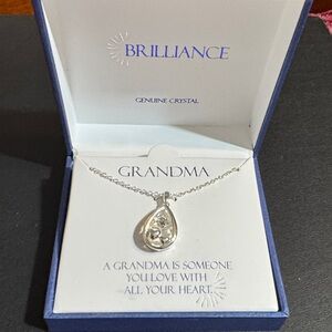 Silver Necklace with Genuine Crystal